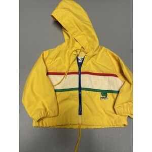 Vtg Weather‎ Tamer Yellow Toddler hooded Jacket Sz 18 Mos 90's SI13